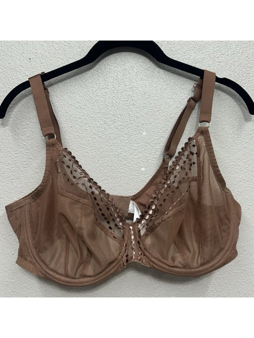 Elomi Matilda Underwire Plunge Side Support Bra US36G Brown Cafe EL8900CVE